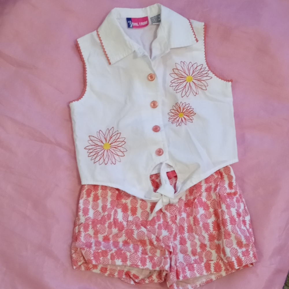 Button Down sleeveless Girls Shirt